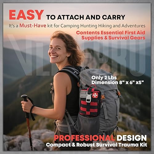 Miniatura 7 de Kit de 242 piezas de primeros auxilios y herramienta de equipo de supervivencia, sistema Molle Kit de supervivencia para campamento, barco, caza,