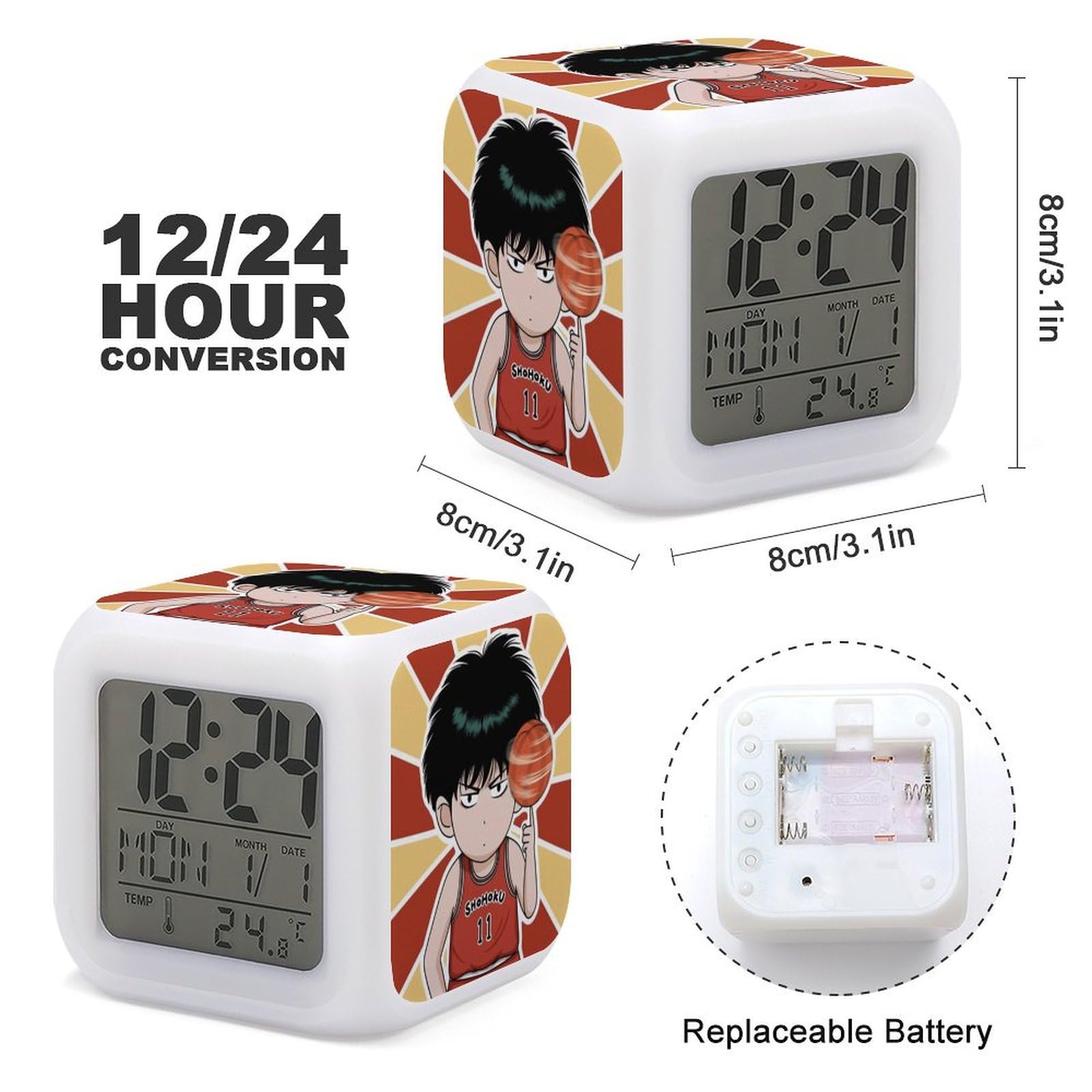 Amazon.co.jp: スラムダンク 目覚まし時計 デジタル置き時計 おしゃれ