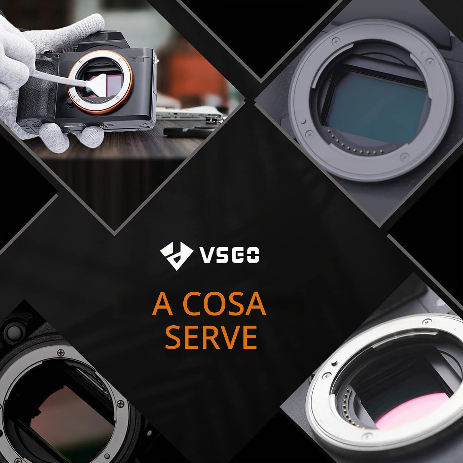 VSGO Confezione da 12 tamponi per la pulizia della fotocamera digitale con sensore da 10 ml con soluzione di pulizia del sensore a secco CCD CMOS Clean
