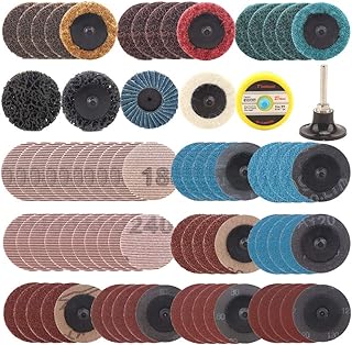 SI FANG 81Pcs 2 inch Roloc Quick Change Discs Sanding Discs Mix Set with 1Pcs 1/4 inch Roloc Disc Pad Holder for Grinder Surface Conditioning,Striping,Polishing,Finishing and Rust Paint Removal