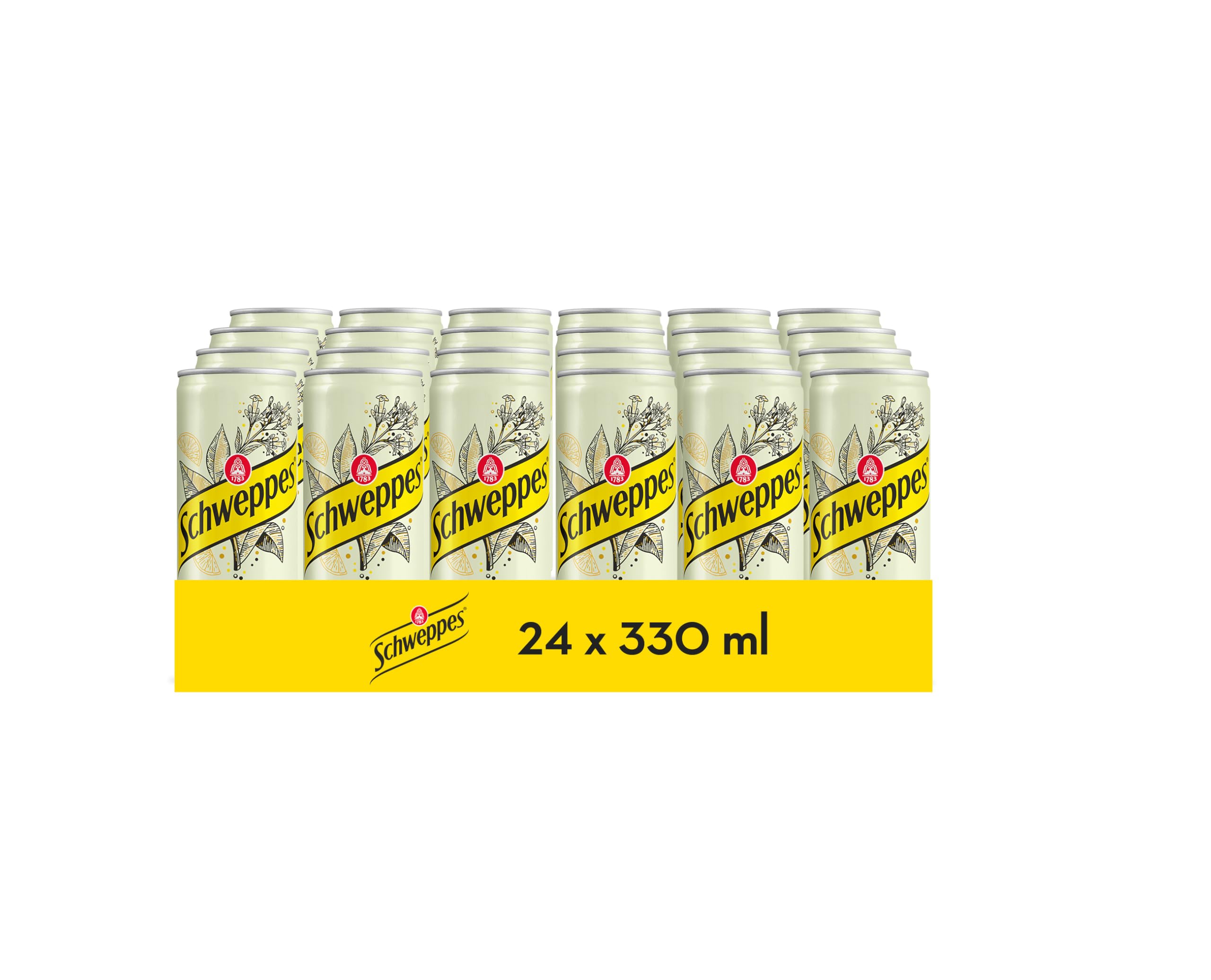 Schweppes Tónica Limón, Bebida Refrescante - Lata, Pack 24 x 33 cl