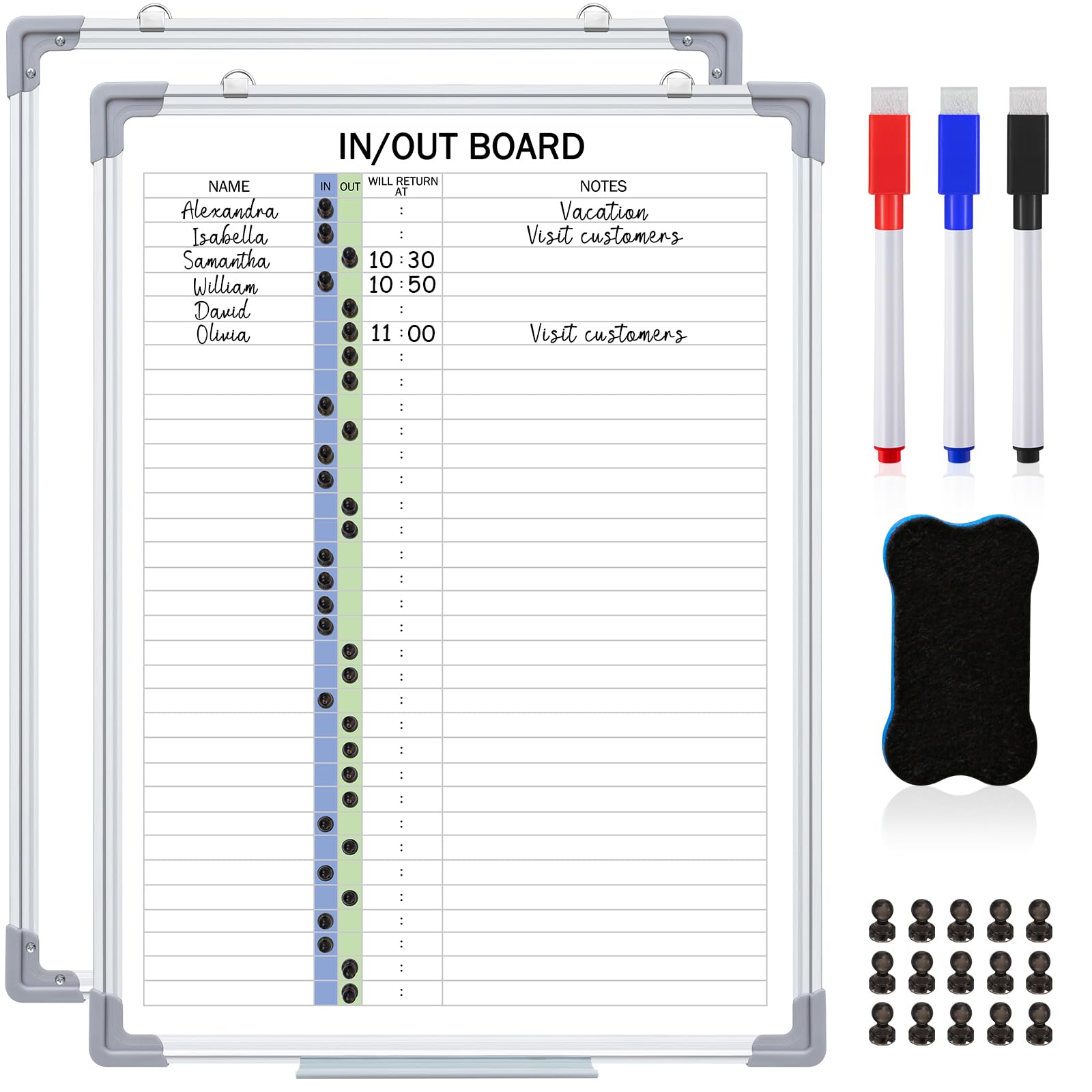 Lincia in and Out Magnetic Dry-Erase Board 24" x 18" White Board