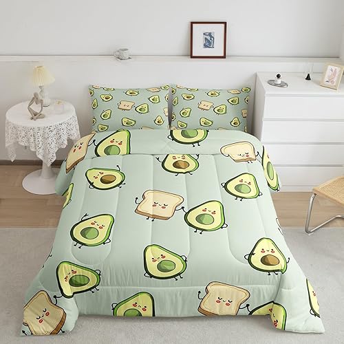 Miniatura 2 de Juego de edredón de aguacate para niños, juego de ropa de cama Kawaii de frutas para niñas, niños, mujeres, niños, decoración de dormitorio, edredón