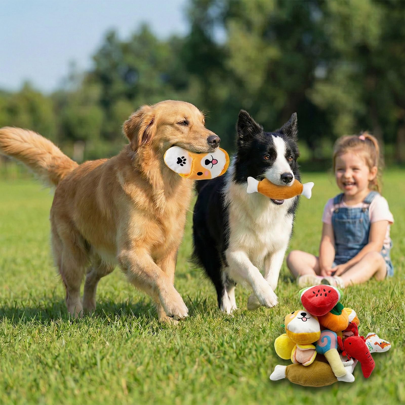 Set di 30 giocattoli per cani che scricchiolano, assortimento di giocattoli di peluche per cani, cuccioli di animali domestici, giocattoli da masticare per cani, con sonaglio, per dentizione
