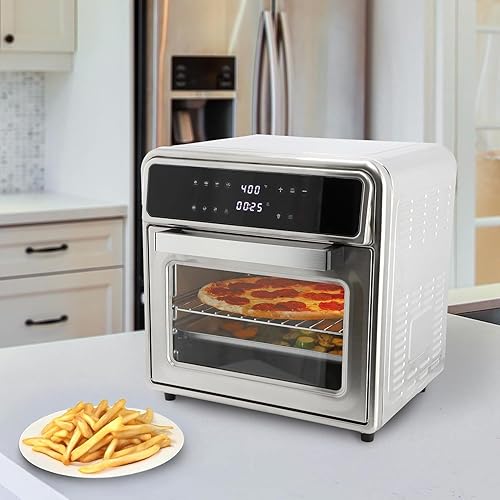 Miniatura 2 de Horno freidora de aire digital de acero inoxidable de 21.13 cuartos de galón, horno de convección multifunción con 4 elementos calefactores,