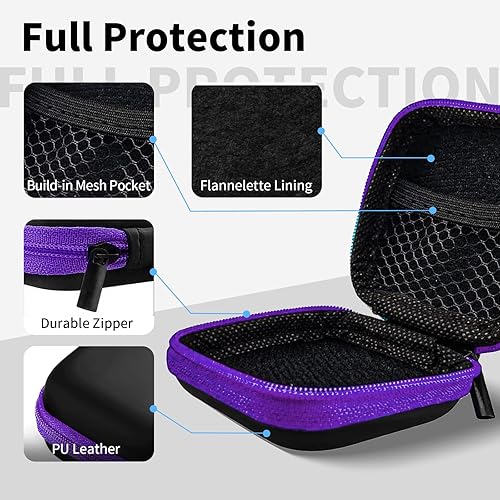 Miniatura 3 de MOLOVA Paquete de 2 fundas cuadradas para auriculares, estuche portátil de EVA para almacenamiento, accesorios para teléfono celular, organizador