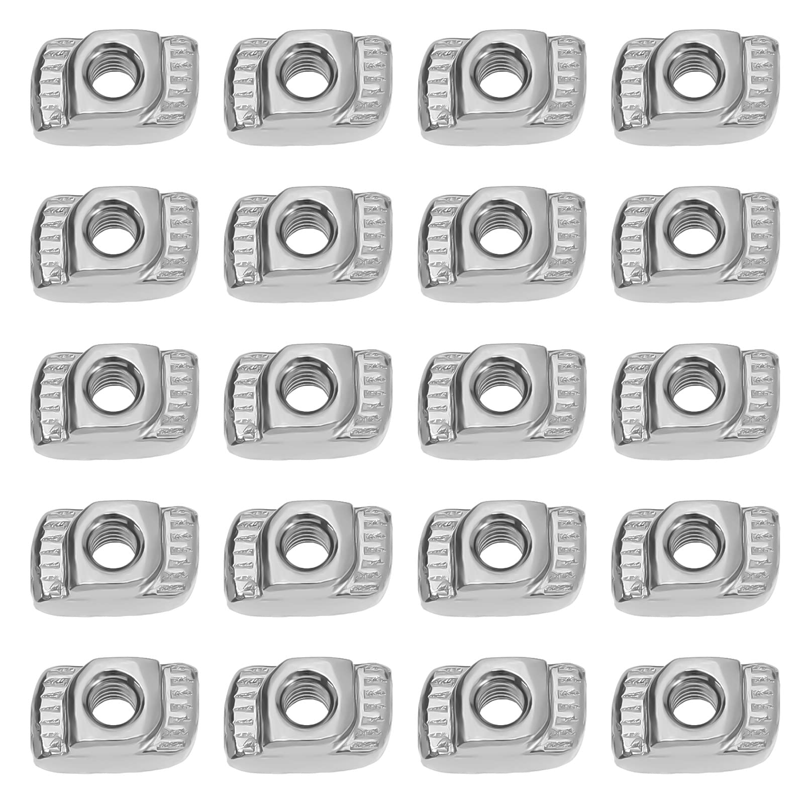 SG Store 100pcs T Nuts European Standard Aluminum Profile for 20 x 20 mm T-Slot Aluminium Extrusion Profiles Nut Nickel Plated Carbon Steel