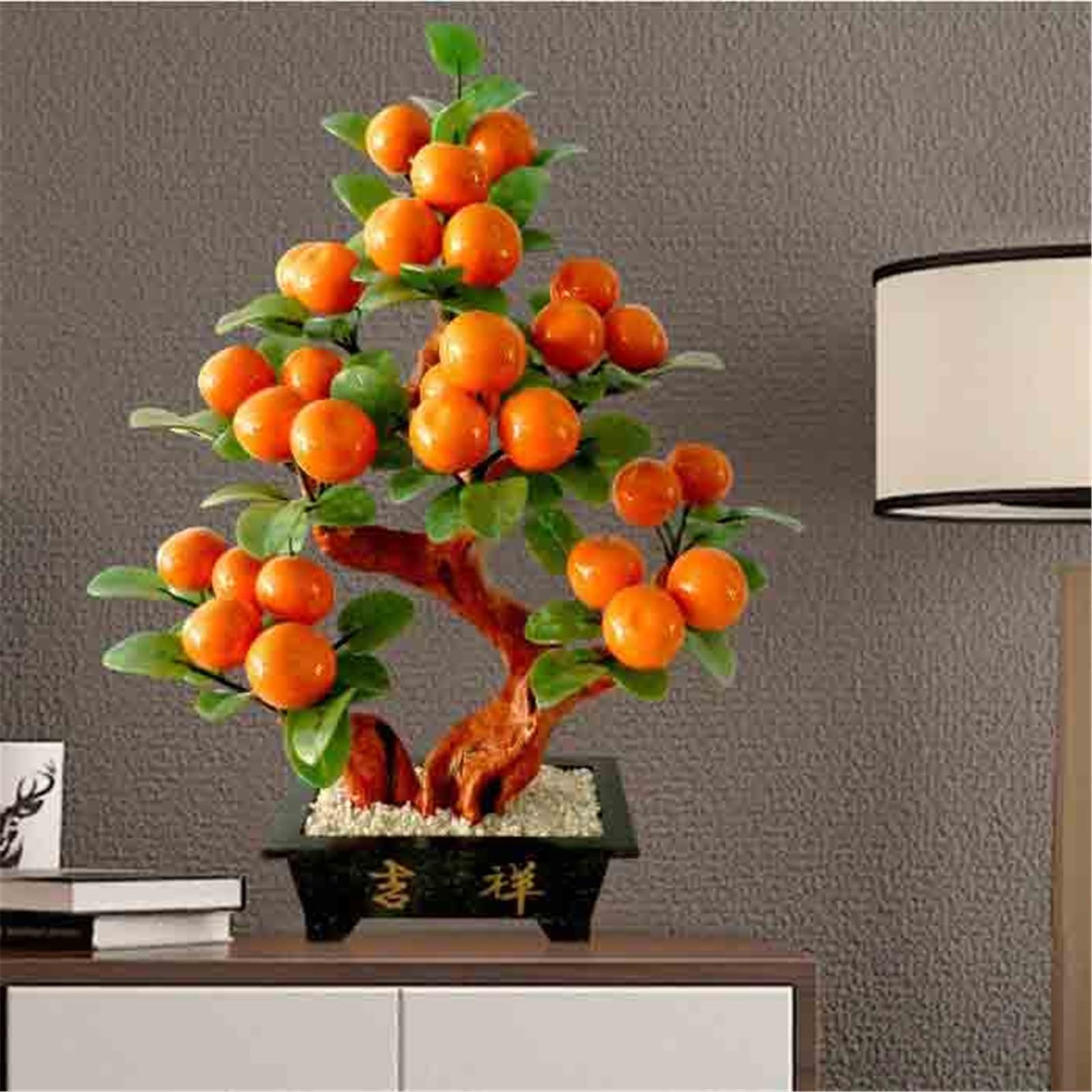 Bonsaï Artificiel Plante en Pot de SimulationTree, Plante Verte Artificielle d'arbre sculpté par Jade for Le Bureau à Domicile