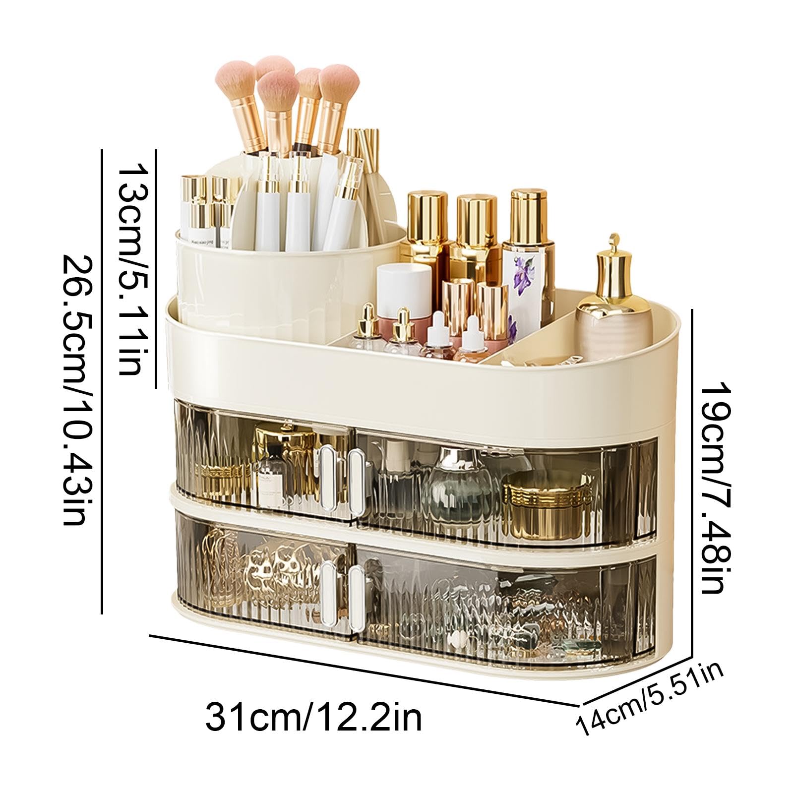 Vitrine cosmétique transparente pour comptoir de maquillage – Baril rotatif multifonction pour l'organisation de la maison pour pinces à cheveux, mascara | rotatif multifonction pour l'organisation de la maison pour pinces à cheveux, mascara