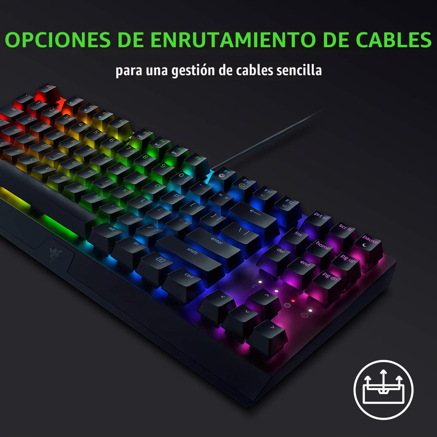 Razer BlackWidow V3 Tenkeyless - Teclado mecánico para juegos, Teclado Gaming Compacto con interruptores mecánicos, iluminación cromática RGB, gestión de cables, Teclado US