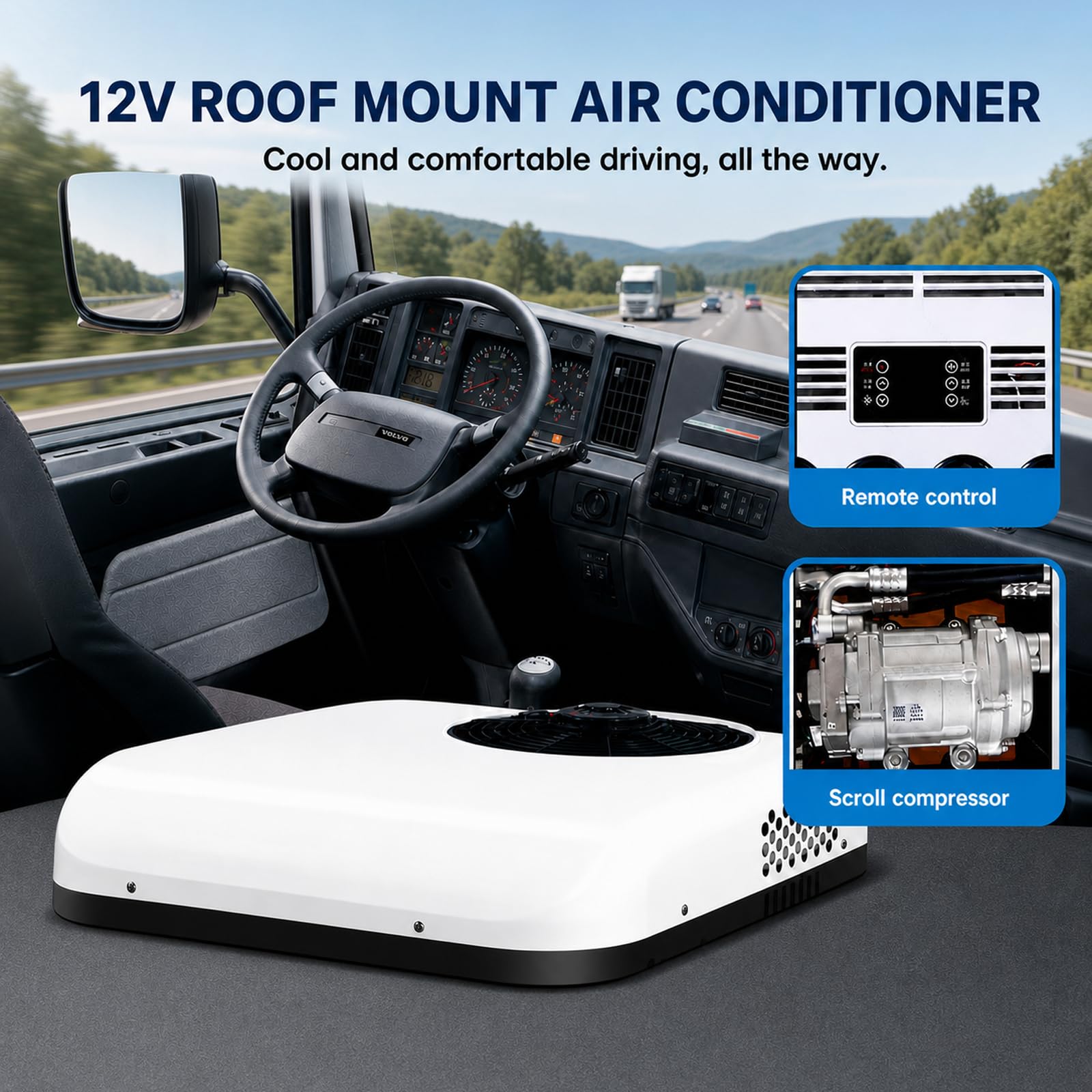 Samochodowy Klimatyzator Dachowy 12v/24v Do KamperóW, Jednostka Dachowa Wszystko-W-Jednym, Prosta Montaż, Do CiężAróWek, Przyczep Kempingowych Red24V-Coolingonly