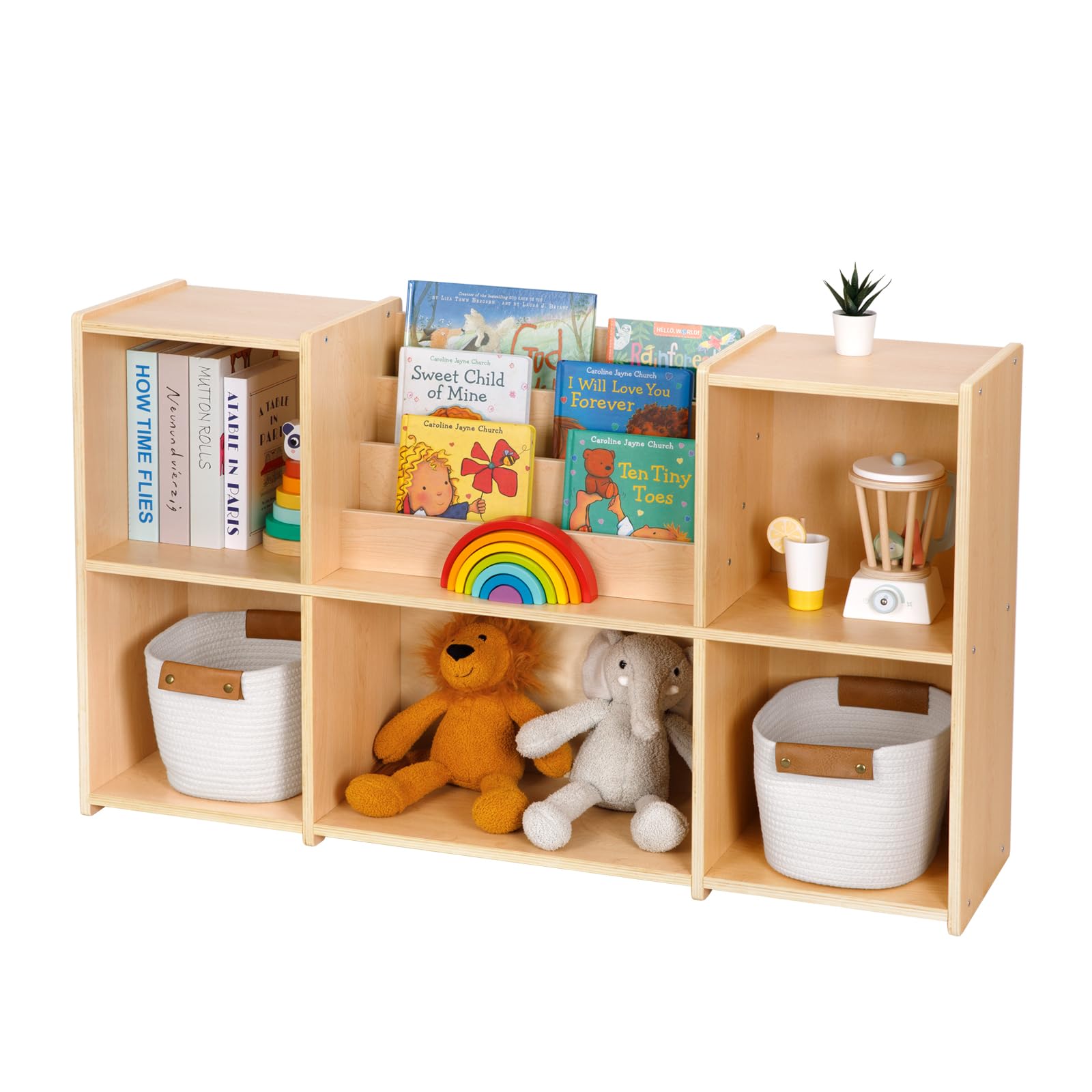 Assembly Instructions PTINFLUCE Montessori Shelf, Wooden Toy