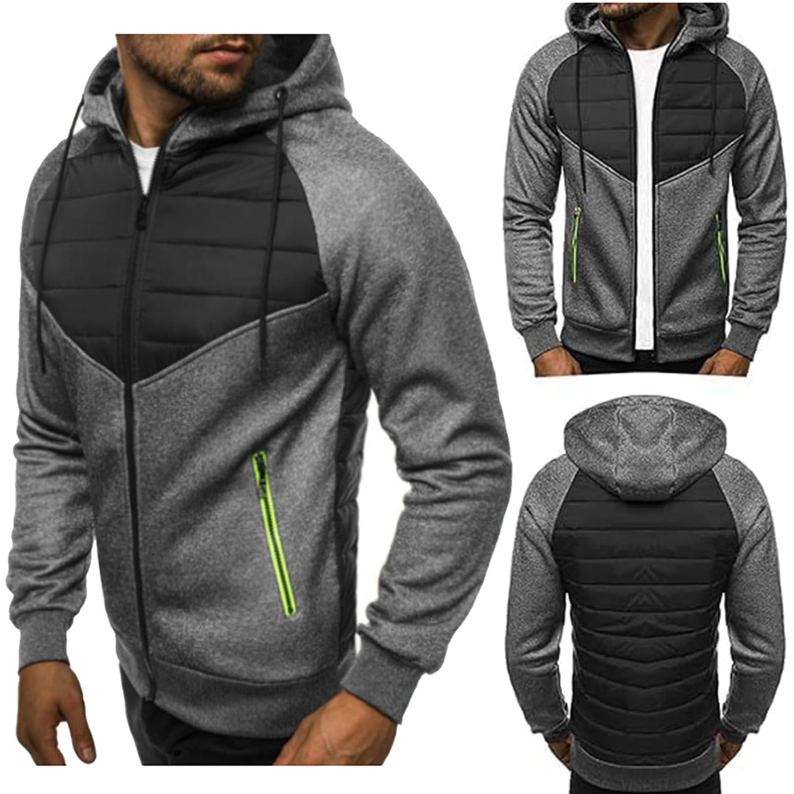 Felpa con Cappuccio Sportiva da Uomo per MV Agusta, con Stampa Patchwork, con Cappuccio, con Cerniera, con Cappuccio Color-Block, a Maniche Lunghe, con Cappuccio, Capispalla,F-L