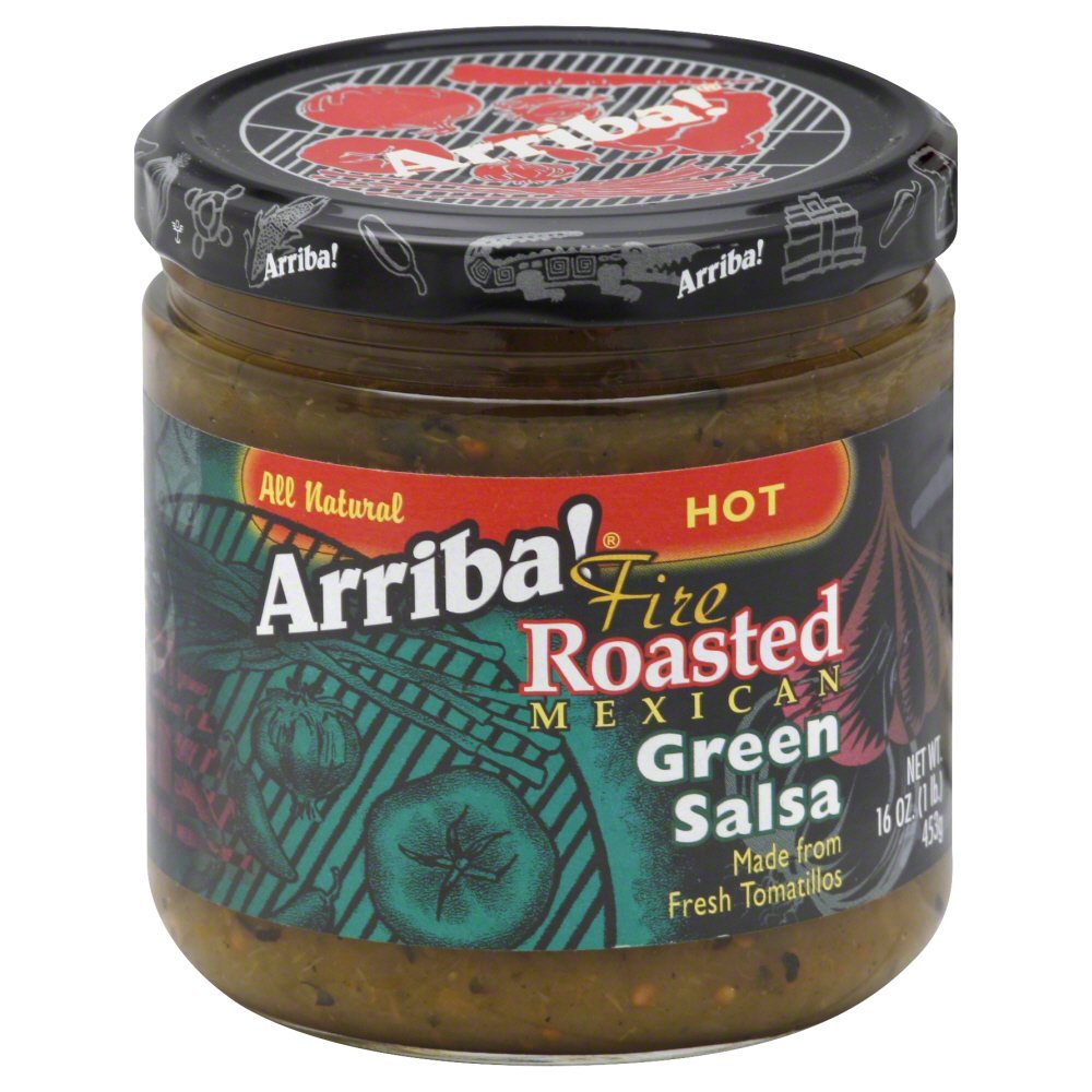 Arriba!Hot Green Salsa, 16-Ounce (Pack of 6)