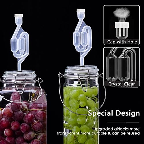 Miniatura 5 de Esclusas para fermentación Paquete de 6, esclusa de fermentación, esclusa de aire de burbujas para fermentaiton, frasco, carboy, bung, nueva