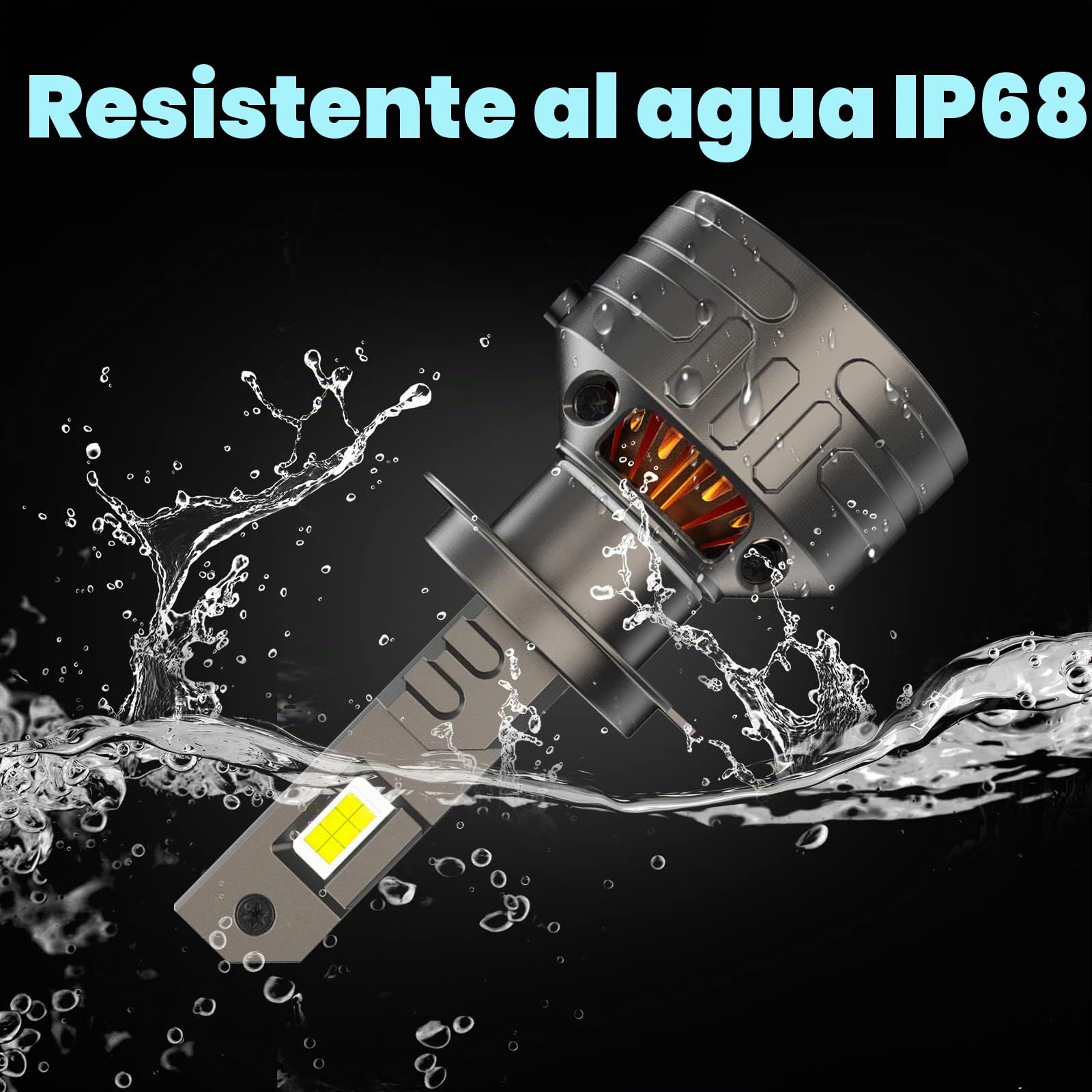 D-Lumina Bombillas LED Canbus H7, 160 W, 24000 lm, 4300 K, 500% brillante, refrigeración de tubo de cobre grueso, luces de lámpara LED, 2 años de garantía, paquete de 2