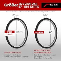 Fincci MTB Kerékpár Gumi 26 x 2.125 - Összehajtható Külső Gumiabroncs Hegyi, Városi és Elektromos Kerékpárokhoz, Gumikészlet 2