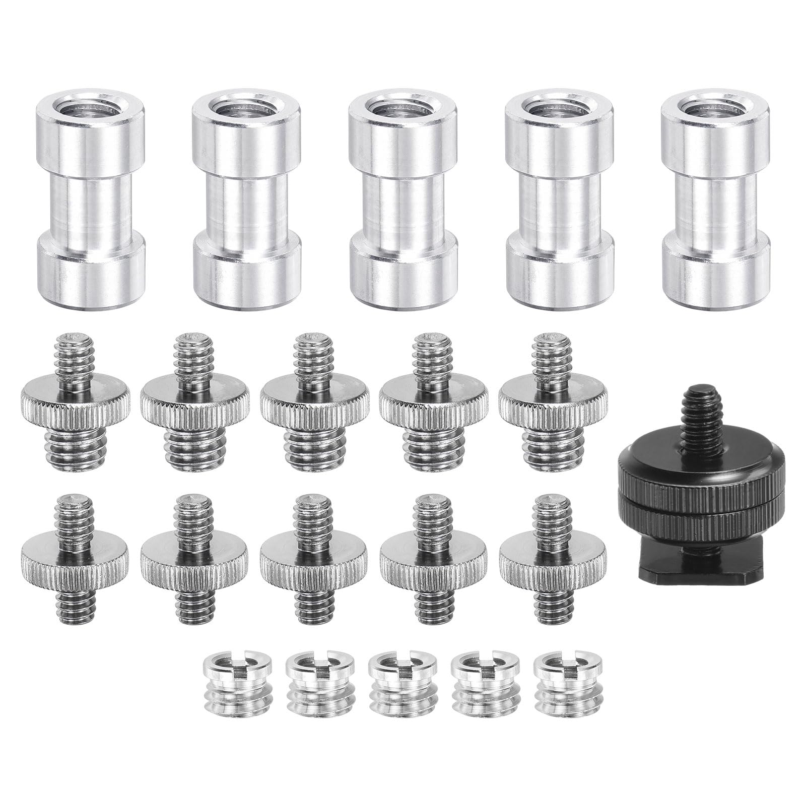 Sourcing Map Camera Screw Mount Set, 1/4 Inch Double End Screw, 1/4 To