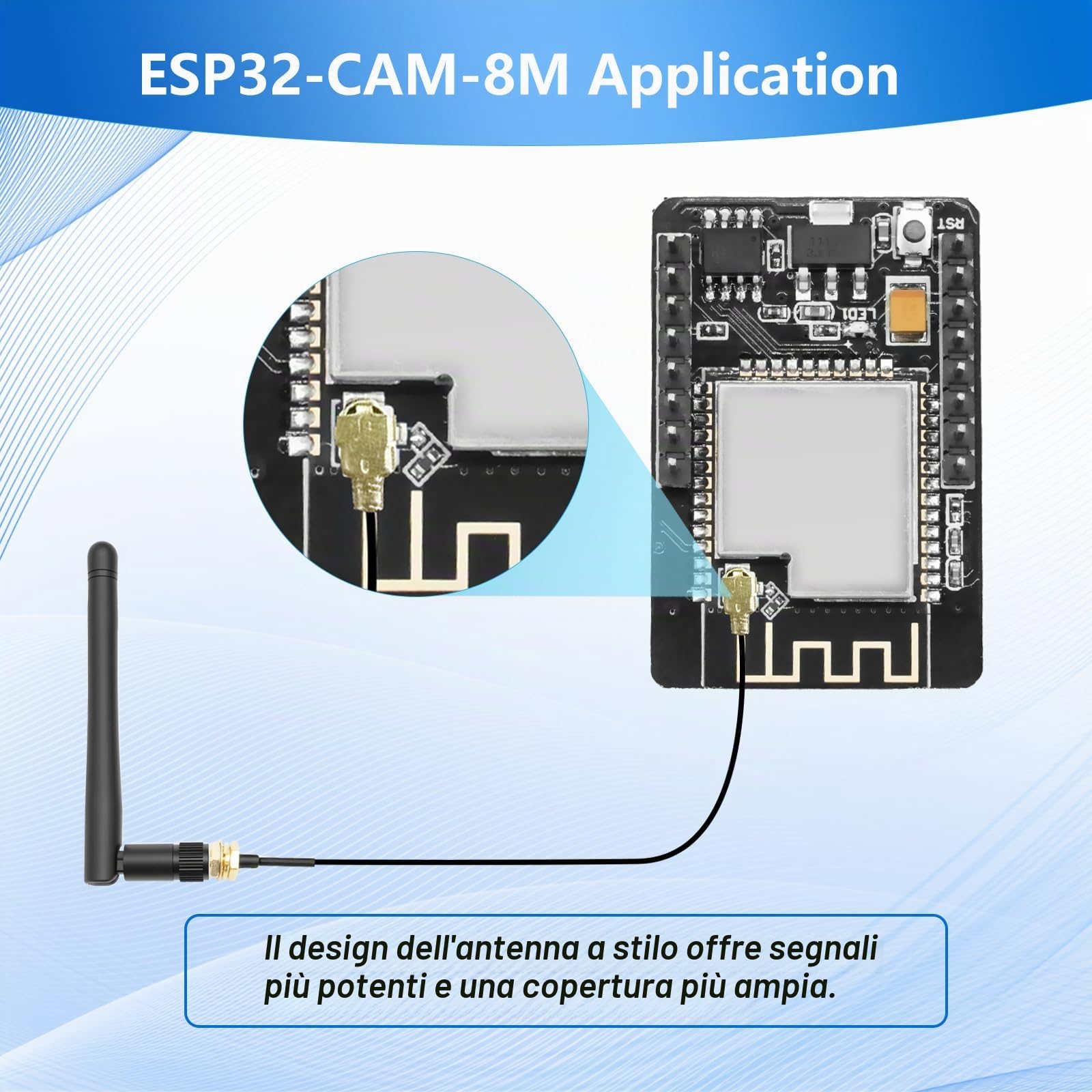 AZDelivery Modulo ESP32 Cam OV2640 + WIFI Bluetooth ESP32 5V con Dual-Core CPU a 32 bit e con Camera Development Board da 2MP compatibile con Arduino incluso un E-Book AZDelivery Modulo ESP32 Cam OV2640 + WIFI Bluetooth ESP32 5V con Dual-Core CPU a 32 bit e con Camera Development Board da 2MP compatibile con Arduino incluso un E-Book