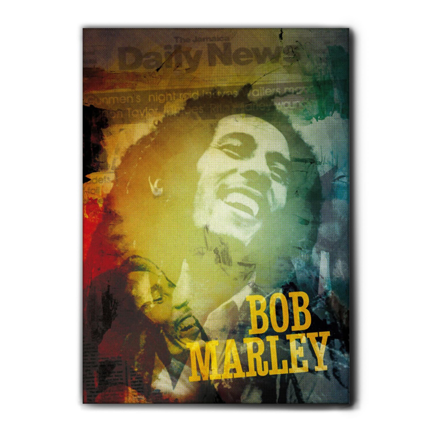 Giallobus - Quadro - 03 - Tribute Bob Marley - Tela Canvas Telaio Premium Alto Spessore - 35x50 - Pronto da Appendere - Quadri Moderni per la casa