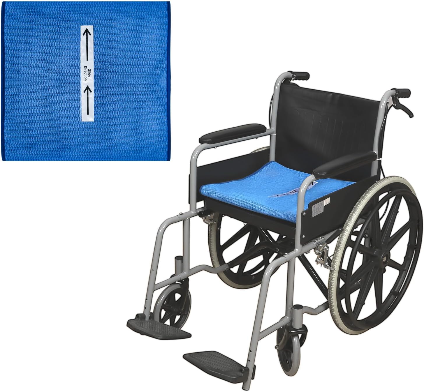 Wheelchair Seat Cushion, Fall Prevention Seat Pad for Elderly in Chair or Wheelchair,Non-Slip Cushions in car seat 17″x17″(Blue, Without Handle)