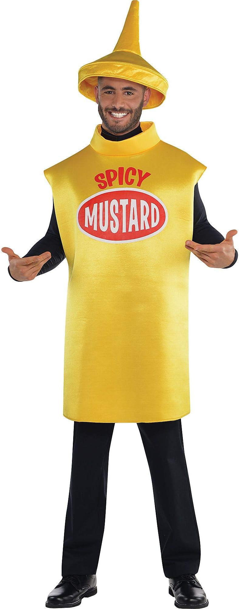 Amscan - Erwachsenenkostüm Senf, Tunika und Hut, Spicy Mustard, Motto-Party, Karneval