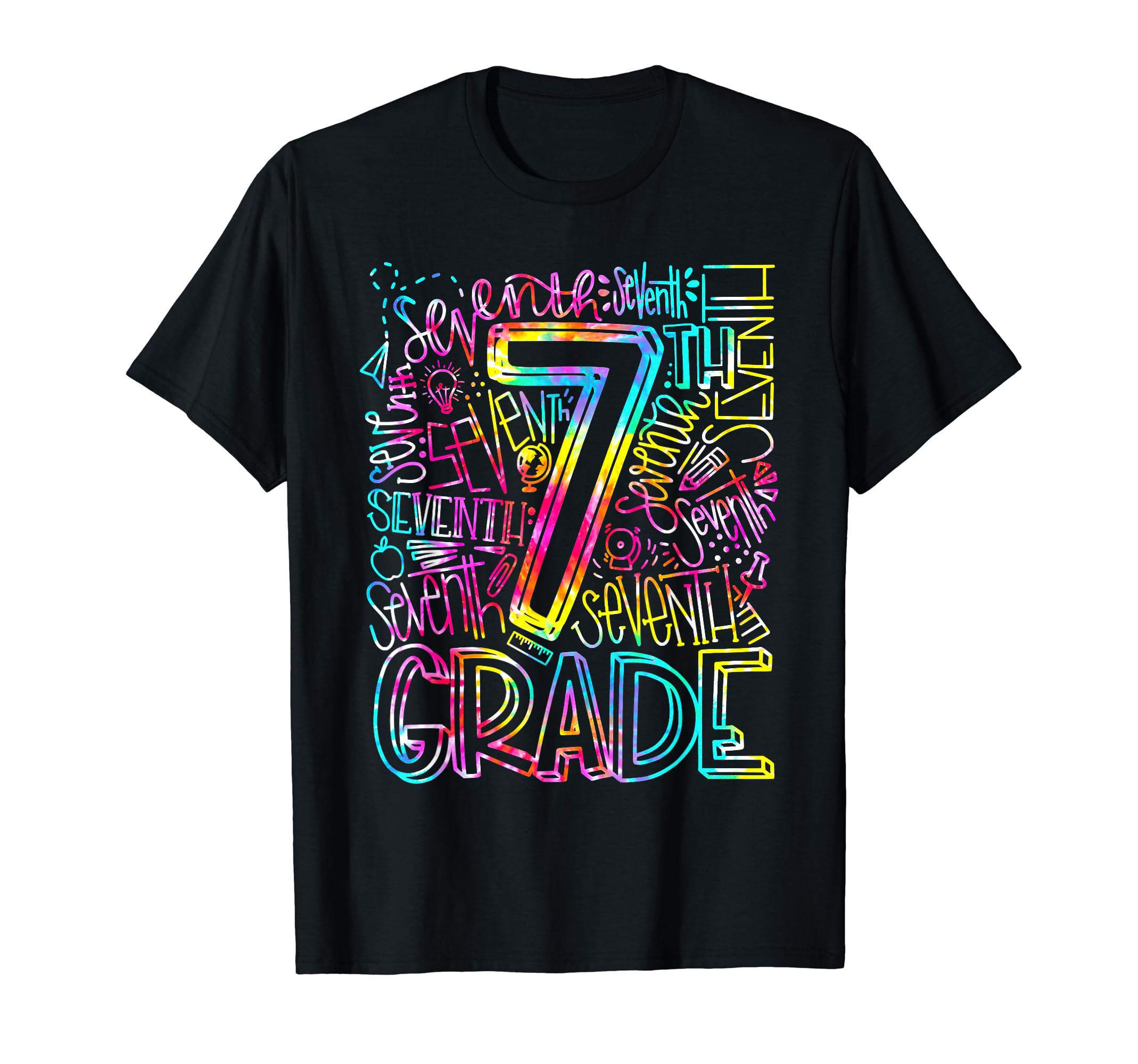 Tie Dye 7th Grade Typography Team Seventh Grade Teacher Men Women Kids T-Shirt