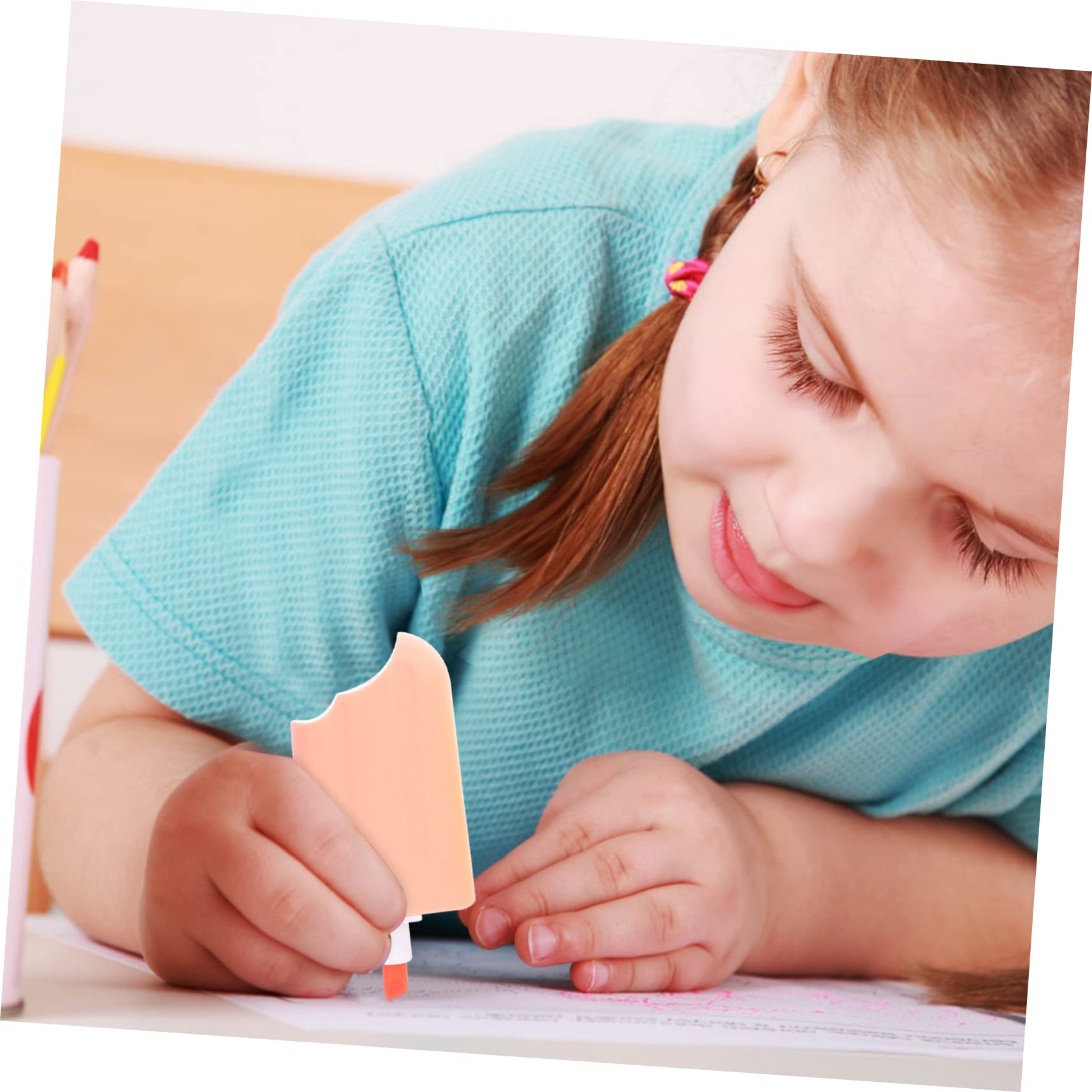 Lurrose 4 Set Di Pennarelli Evidenziatori Fluorescenti in Plastica Per Studenti Segnalibri Materiale Scolastico 6 Pezzi*4