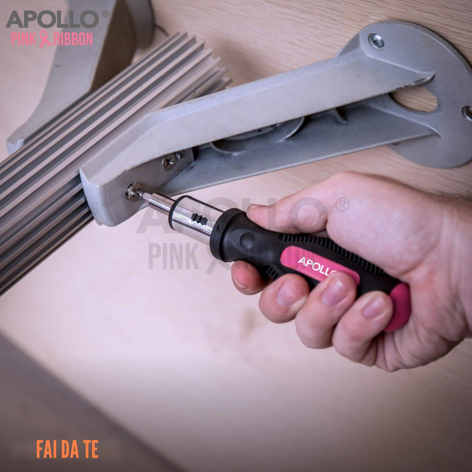 Apollo Kit di attrezzi rosa per la casa da 71 pezzi. Utensili manuali più comuni per riparazioni domestiche - Cacciaviti, Martello, Chiave, Pinze & altro in una Custodia