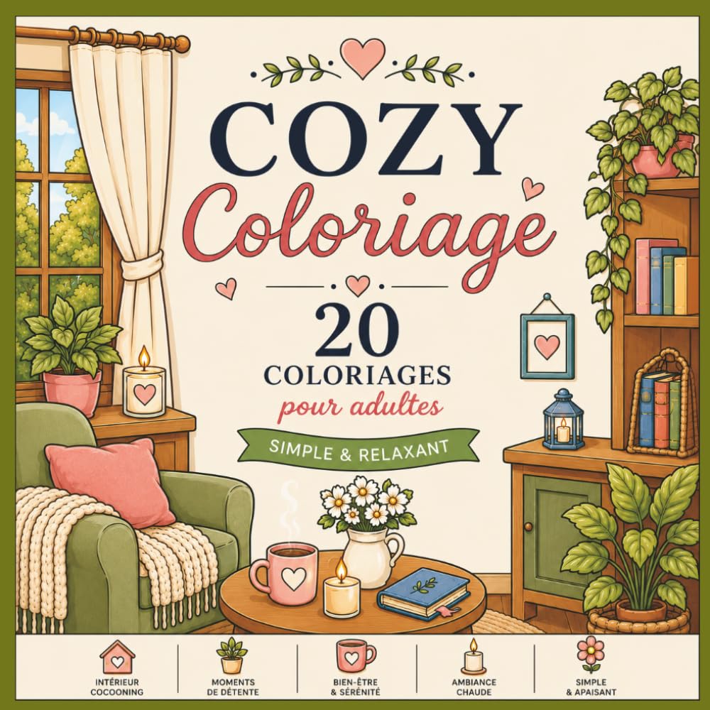 COZY COLORIAGE: 20 coloriages relaxants pour adultes – ambiance cocooning et détente