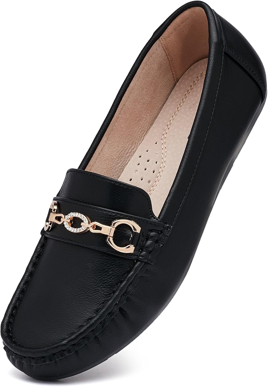 Women's Business Loafers Work Casual Flats Shoes Lightweight Penny PU Leather Slip On Walking Shoes