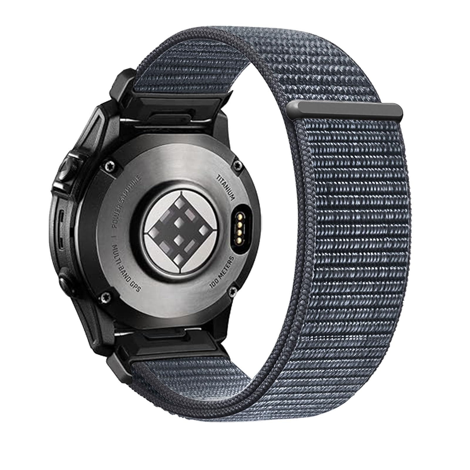 EKINGEEK 22mm Quickfit Nylon Watch Strap for Garmin Fenix 6/6 Pro/7/7 Pro/8 47mm, Soft Hook and Loop Replacement Sport Band for Epix Pro Gen 2 47mm, Forerunner 965/955/945 Misty Grey (Black) — image 1