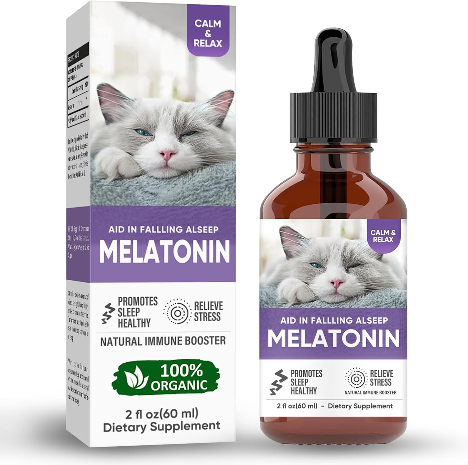 FILBA Melatonin for Cats, Cat Melatonin Drop, Anxiety