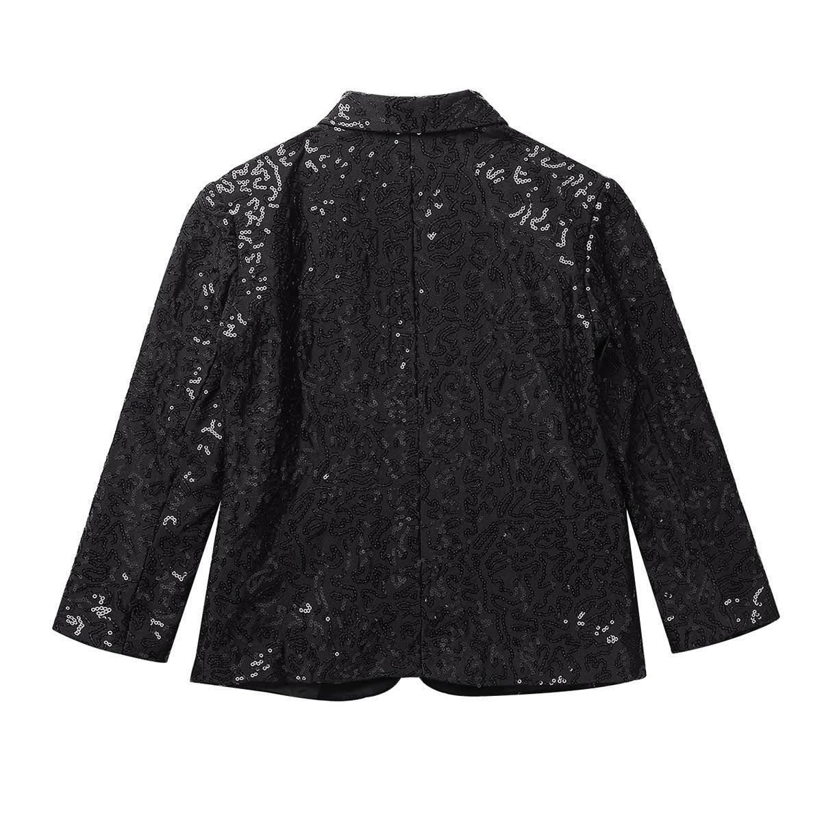ranrann Enfant Garçon Blazer Paillette Veste de Costume Manches Longues Élégant Brillant Revers Boutonné Habillé Manteau Smoking pour Mariage Banquet Party 5-16 Ans