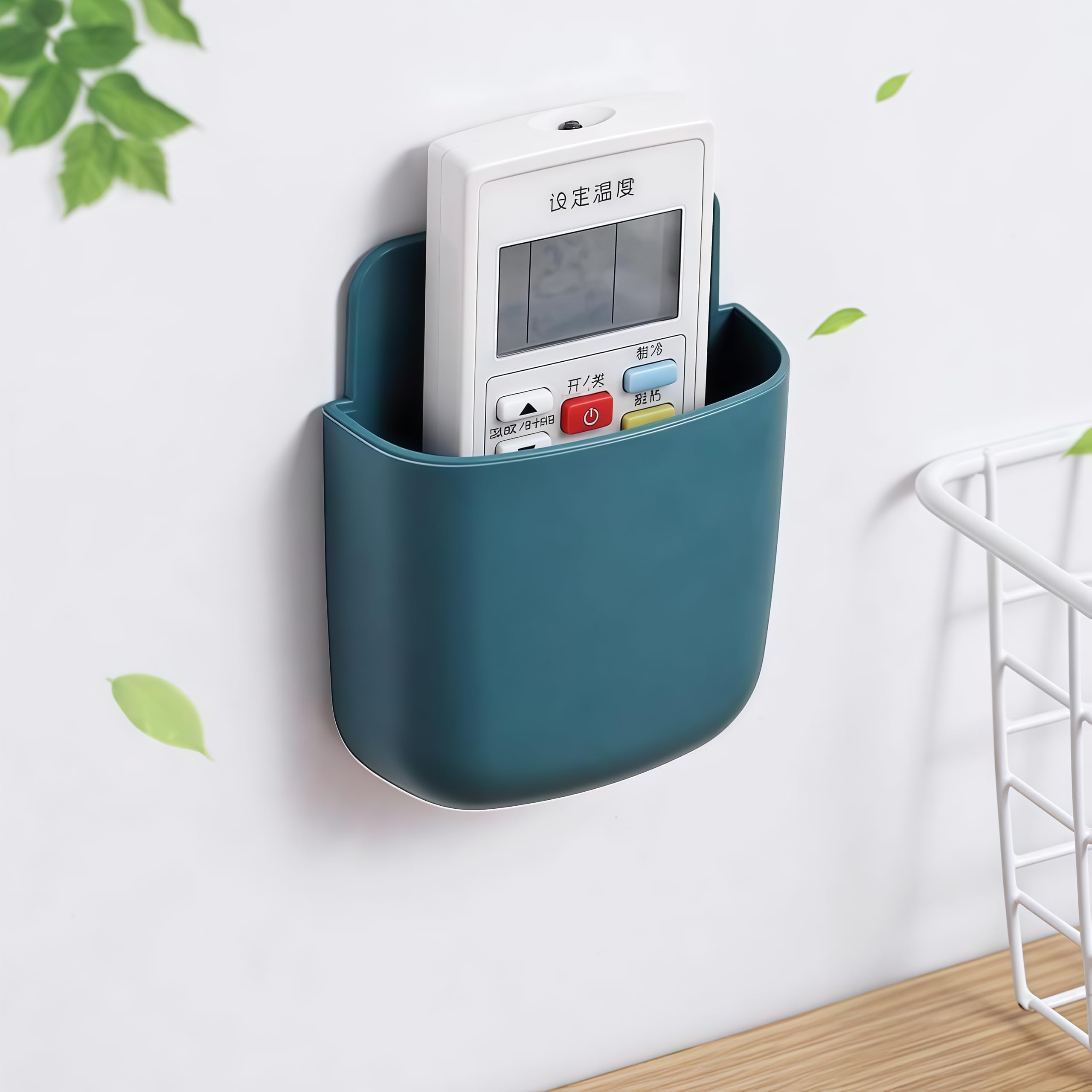 3PCS Wall Mount Remote Control Holder with Charging Port, Hole-Free Adhesive Large Slot Organizer for TV, Couch, Bedside, Home Office Desk