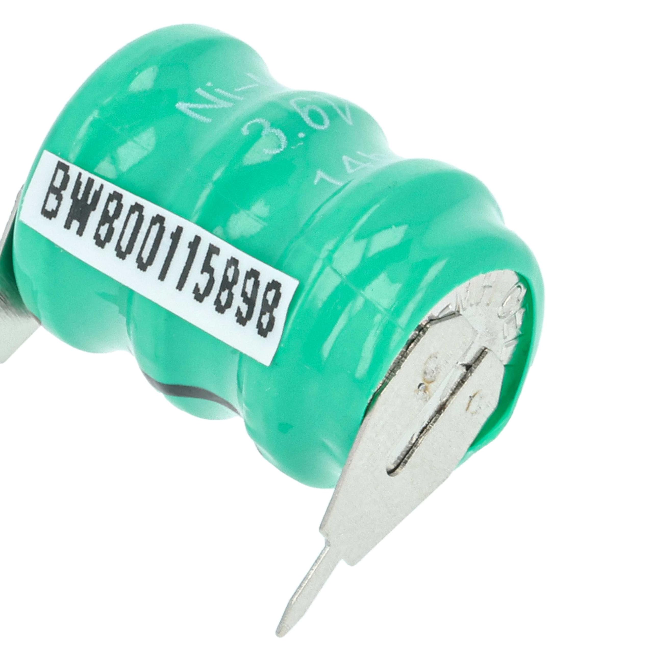vhbw 100x NiMH Batería de botón de Repuesto Tipo V40H 2 Pines 40 mAh 3,6 V Compatible para lámparas solares, etc.