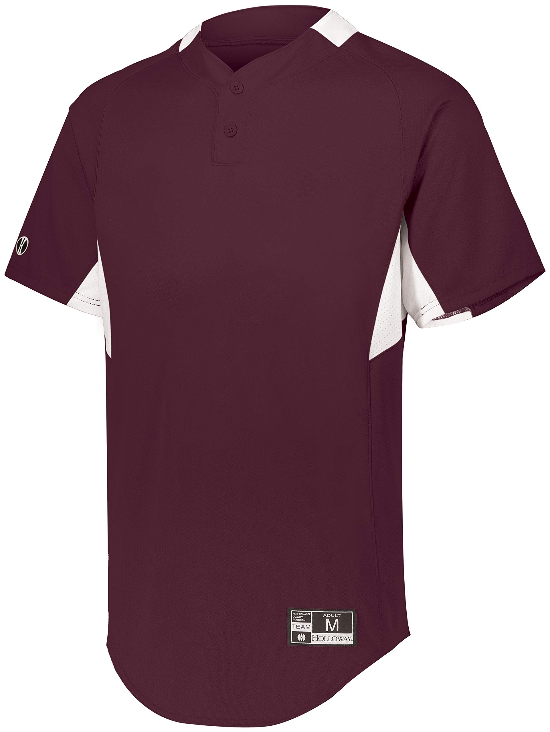 Holloway Youth Game7 Two-Button Baseball Jersey S Maroon/White