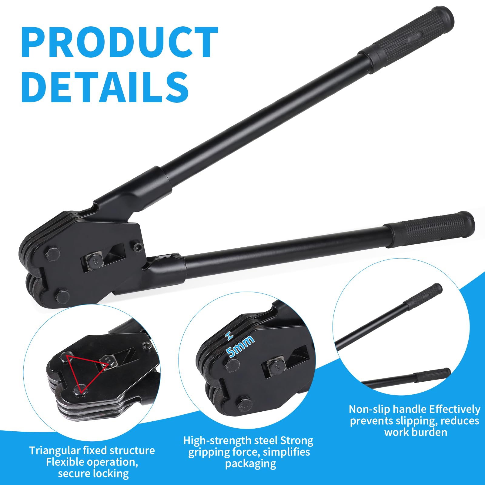 SWAWIS Reggiatura Manuale per 12-19 mm con Nastro 200M