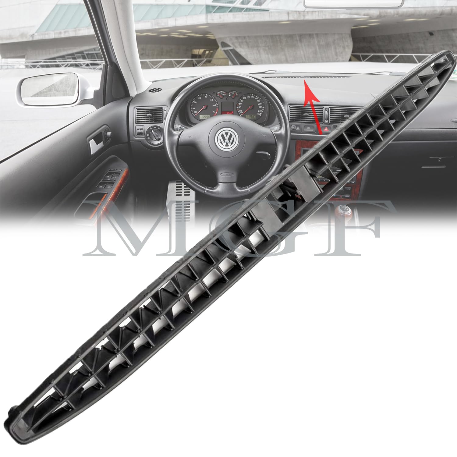 1x Kratka wentylacyjna Kompatybilna z VW Golf IV (1997-2006) Bora (1998-2005) Przednia osłona wentylacyjna szyby 1J0857471A