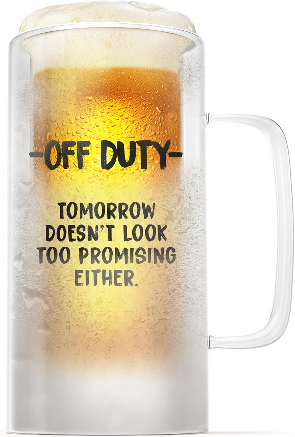 GALVANOX Funny Beer Mug Gift for Men OFF DUTY Beer Stein