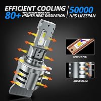 D-Lumina H15 LED fényszóró izzó szett, Canbus hibamentes, 12000LM, 6500K fehér fény, 40W+10W nappali, autó első lámpa, 2 db 6