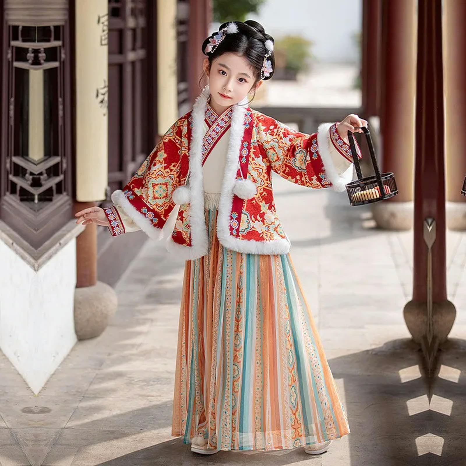 Hanfu - Gonna tradizionale cinese da principessa, invernale, calda, spessa, dinastia Tang, per eseguire abiti