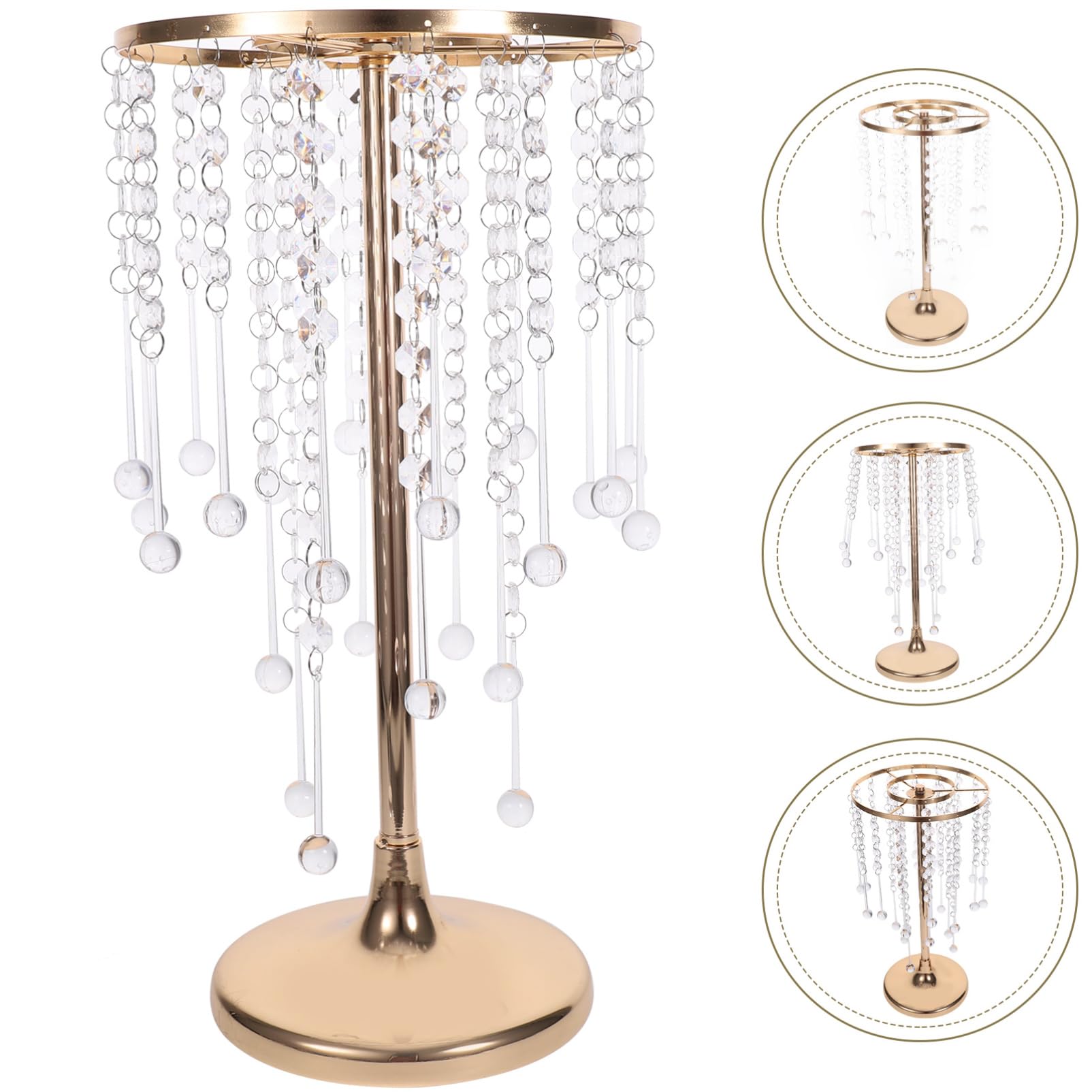 Vaso Centrotavola Matrimonio in Metallo con Cristalli per Tavolo Cerimonia | Decorazione per Fiori Freschi o Artificiali, Resistente alla Ruggine, Robusto, per Allestimenti Nuziali