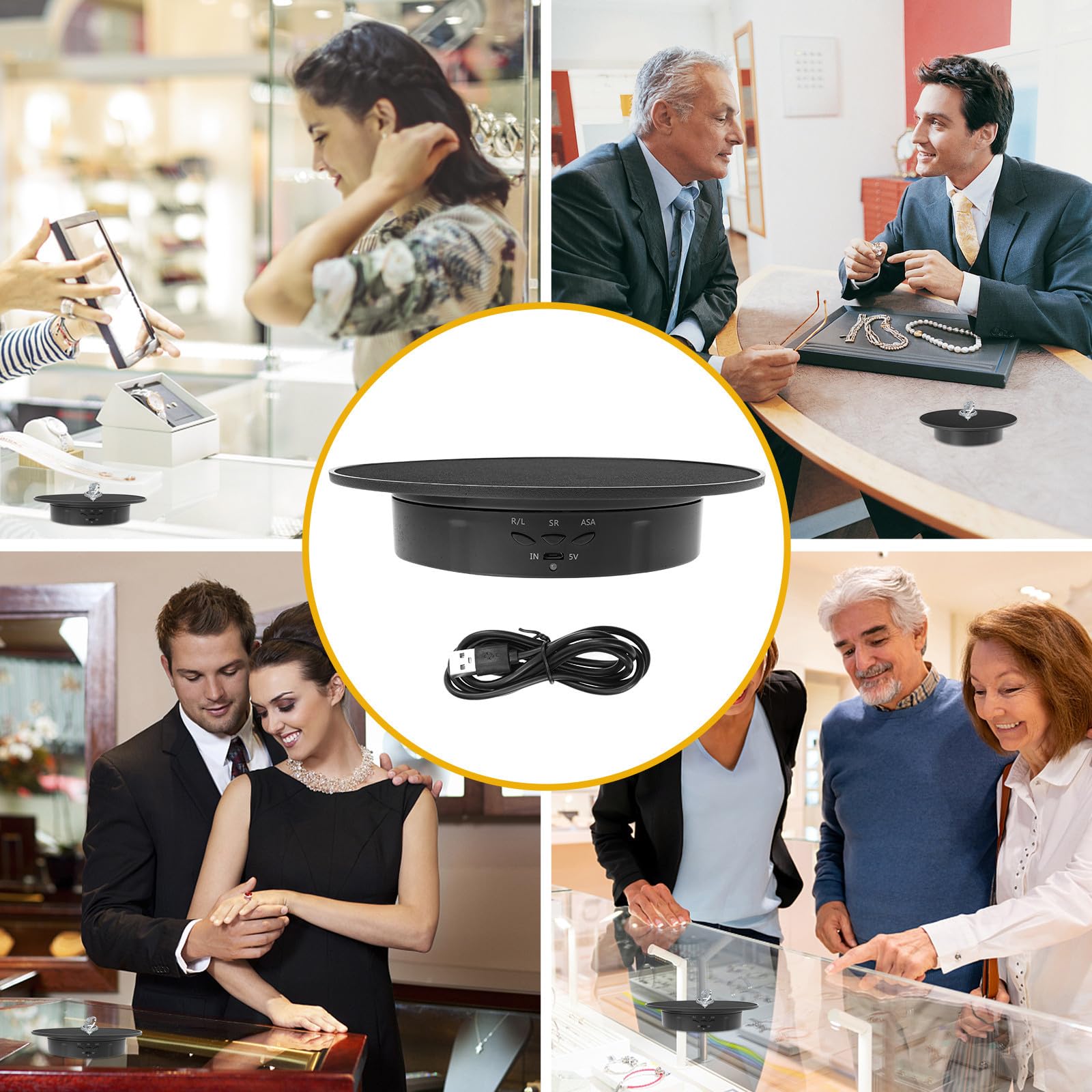 Piattaforma Girevole Elettrica Display Nero Abs per Riprese