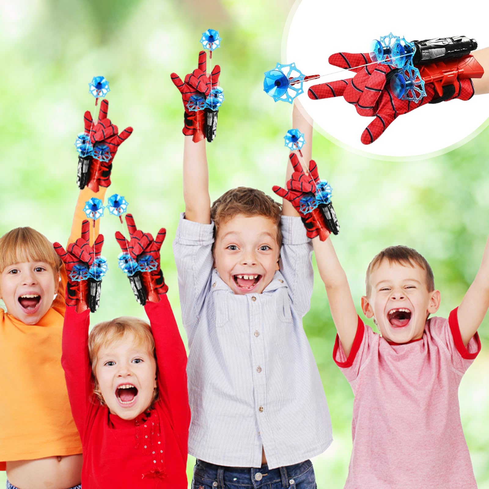 Set Guanti Spider Launcher - 2 Guanti Con Freccette A Ventosa | Giocattolo Cosplay Per Bambini - Foto 7