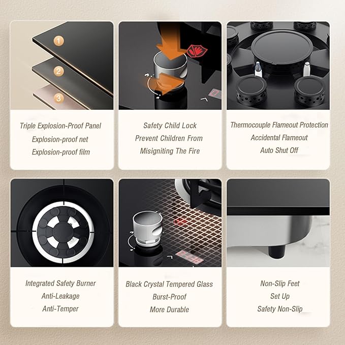 Estufa de Gas Portátil de 1 Quemador, Vidrio Templado, 17742 BTU miniatura 5