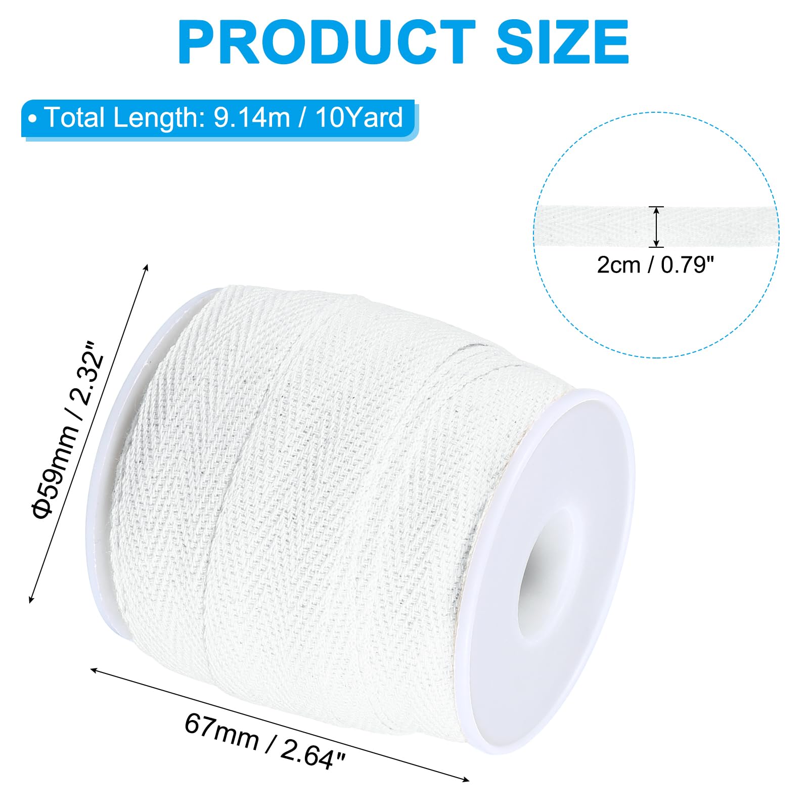 PATIKIL White Cotton Drawstring Cord, 9.14m x 2cm, Replacement for Hoodie Sweatpants, Shoelaces, Craft Projects - Image 2