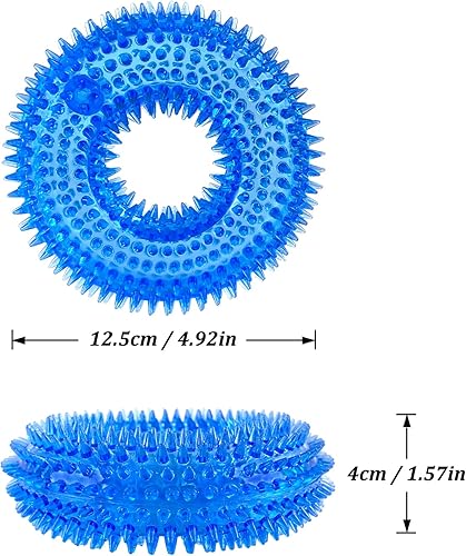 Miniatura 4 de Andiker Juguete chirriante para perro, juguetes masticables seguros de TPR para rechinar los dientes y limpiar los perros, juguetes para mejorar la