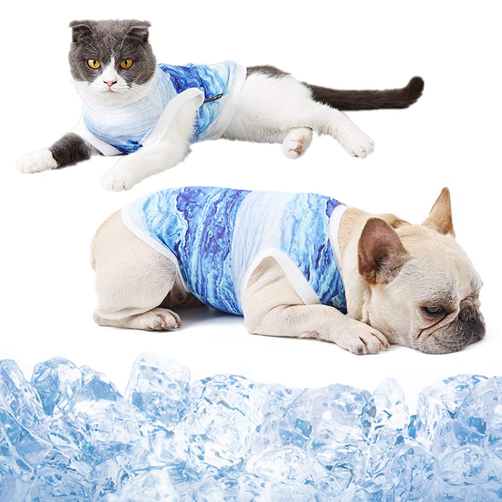 Dog Cooling Vest Shirts Breathable Cooling Jacket Anxiety Relief Sun Protection, Soft Dog Cool Coat for Small Medium Dogs Cats Outdoor Walking Training Hiking on Summer