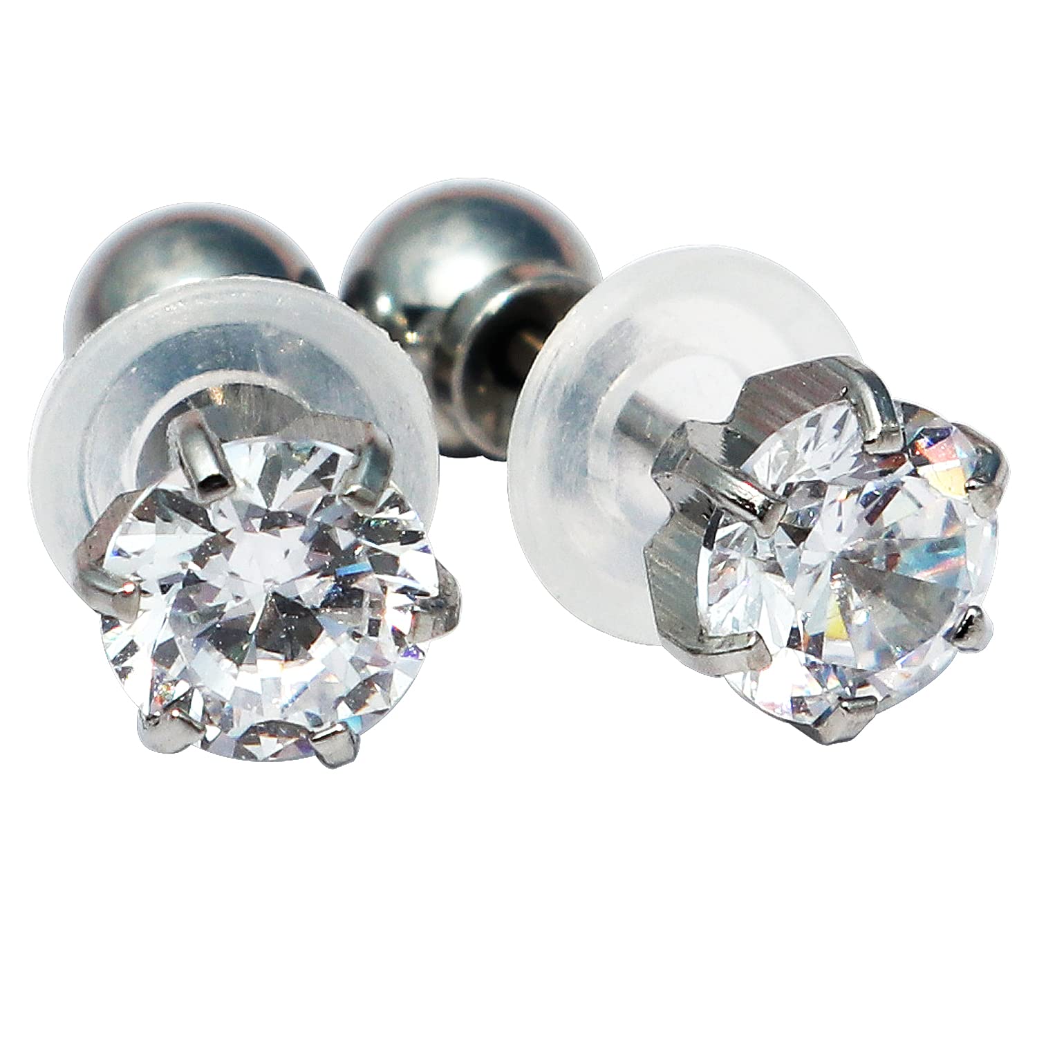 Firstomato 2 PCS Dual-Use Earring Stud Aseptic Allergy Free Stud Hypoallergenic Earrings Reversable Wearing Ear Studs